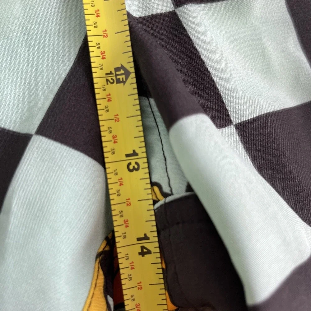 Neff Swim Shorts Mens Large Multicolor Duck Checkered Stretch Trunks Beach